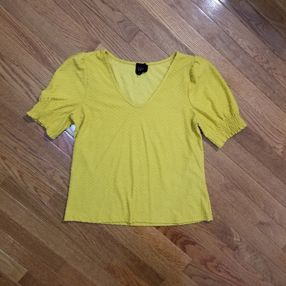 W5 Mustard Swiss Dot Blouse